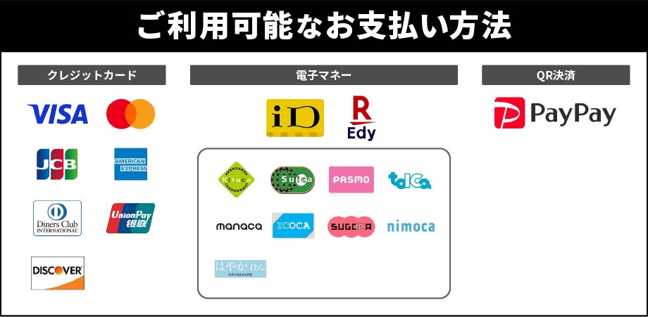 お支払い方法一覧